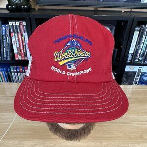 Vintage Toronto Blue Jays World Series Champs 1992 MLB Snapback Hat Red